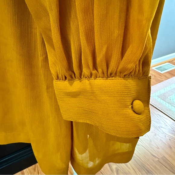 H&M Mustard Orange Long Sleeve Shift Dress Size 4 - Picture 13 of 16